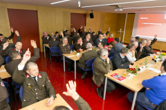 Wolfurt am 8.2.2020 FW Feuerwehr Betriebswfeuerwehr OeBB Gueterbahnhof, 34. Jahreshauptversammlung, Portraits, Gruppenbilder, Ehrungen, Neuaufnahmen,